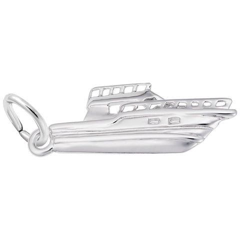 Speedboat Charm In Sterling Silver