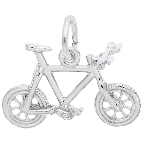 Mountain Bike Charm In Sterling Silver