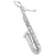 Saxophone Charm In Sterling Silver