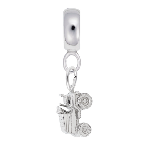 Riding Lawn Mower Charm Dangle Bead In Sterling Silver