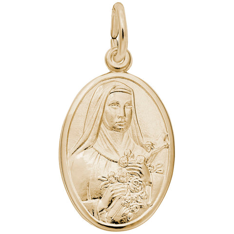 St Theresa Charm In Yellow Gold