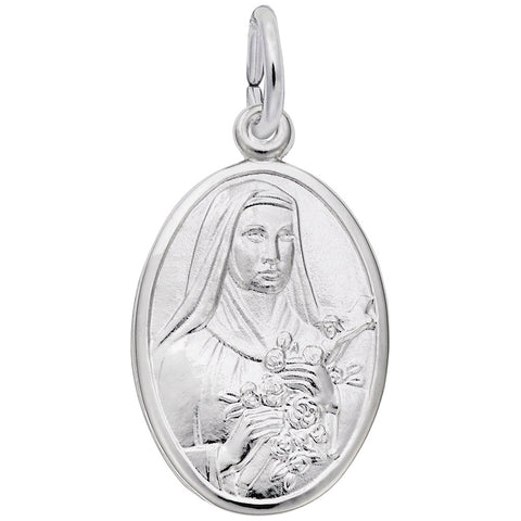 St Theresa Charm In Sterling Silver