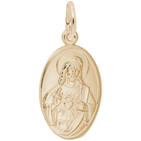 Sacred Heart Charm In Yellow Gold