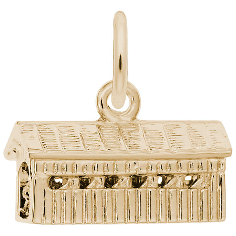 Covered Bridge Charm In Yellow Gold