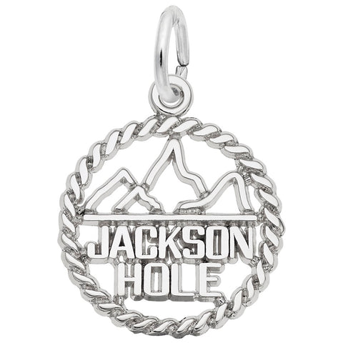 Jackson Hole Charm In 14K White Gold