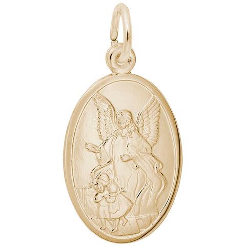 Guardian Angel Charm In Yellow Gold