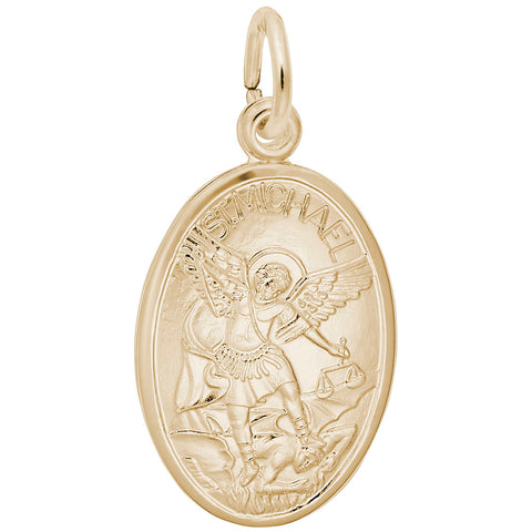 St Michael Charm In Yellow Gold