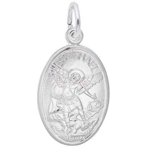 St Michael Charm In Sterling Silver