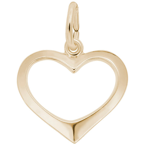 Open Heart Charm in Yellow Gold Plated