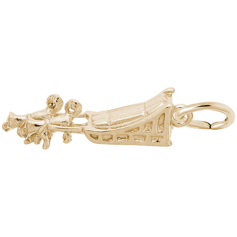 Dog Sled Charm In Yellow Gold