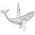 Whale Charm In 14K White Gold