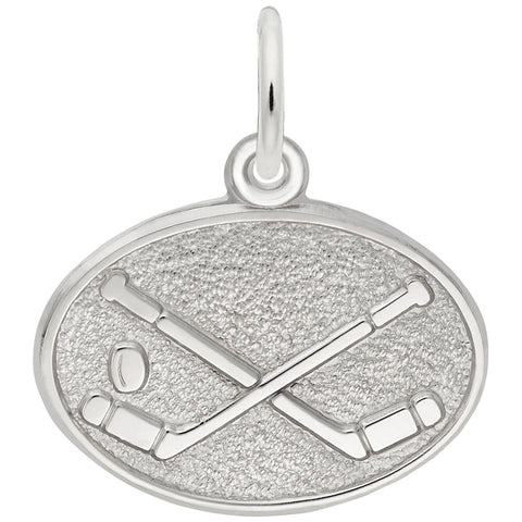 Hockey Disc Charm In Sterling Silver