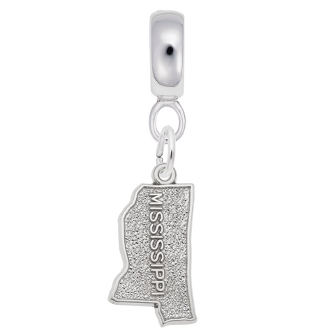Mississippi Charm Dangle Bead In Sterling Silver