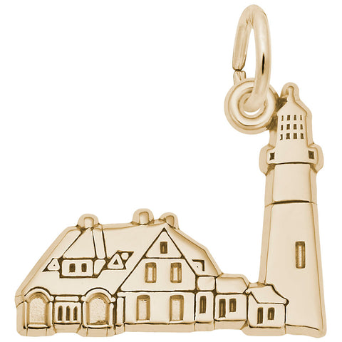Portland Lighthouse,Me Charm in Yellow Gold Plated