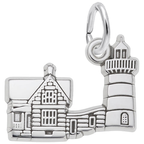 Nubble Lighthouse, Me Charm In 14K White Gold