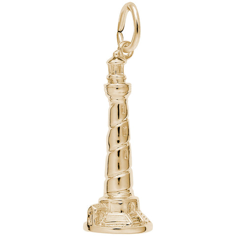 Cape Hatteras Lighthouse, Nc Charm in Yellow Gold Plated