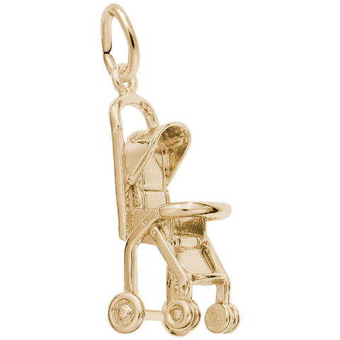 Stroller Charm In Yellow Gold