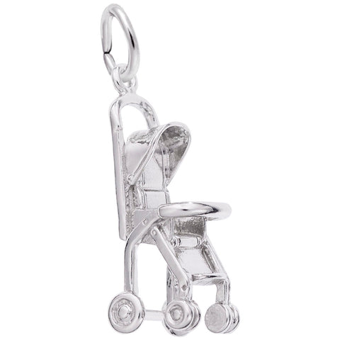 Stroller Charm In Sterling Silver