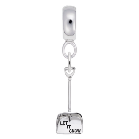 Snow Shovel Charm Dangle Bead In Sterling Silver