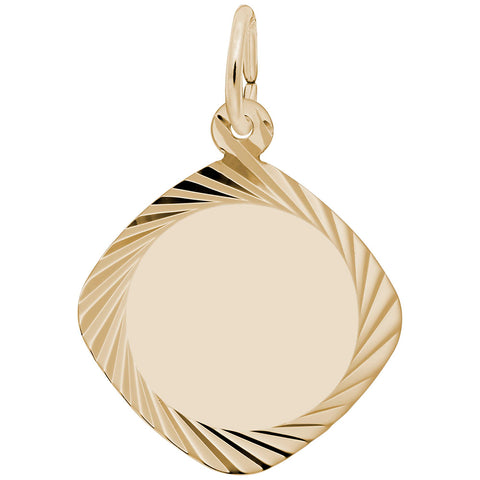 Square Disc Charm in Yellow Gold Plated