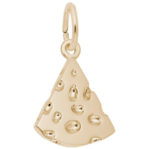 Cheese Slice Charm In Yellow Gold