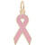 Breast Cancer Ribbon Charm In Yellow Gold