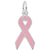 Breast Cancer Ribbon Charm In 14K White Gold
