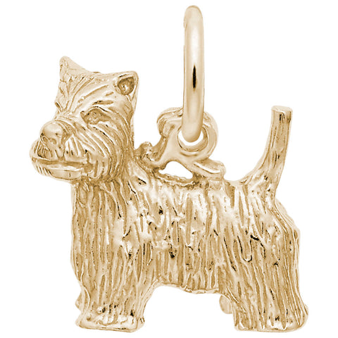 West Highland Terrier Charm in Yellow Gold Plated