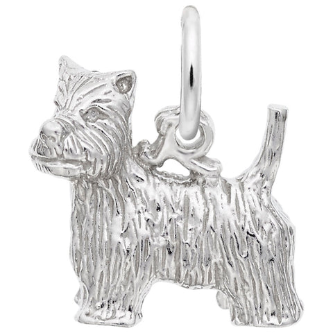 West Highland Terrier Charm In 14K White Gold