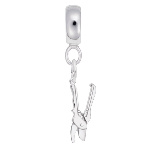 Pruning Shears Charm Dangle Bead In Sterling Silver