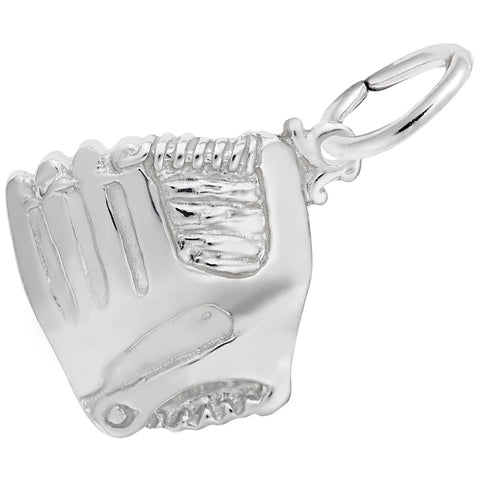Baseball And Mitt Charm In Sterling Silver