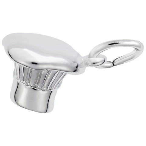 Chef Hat Charm In 14K White Gold