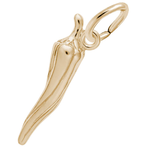 Chili Pepper Charm In Yellow Gold