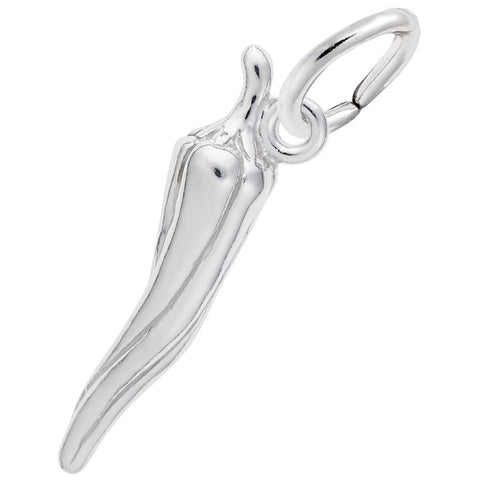 Chili Pepper Charm In 14K White Gold