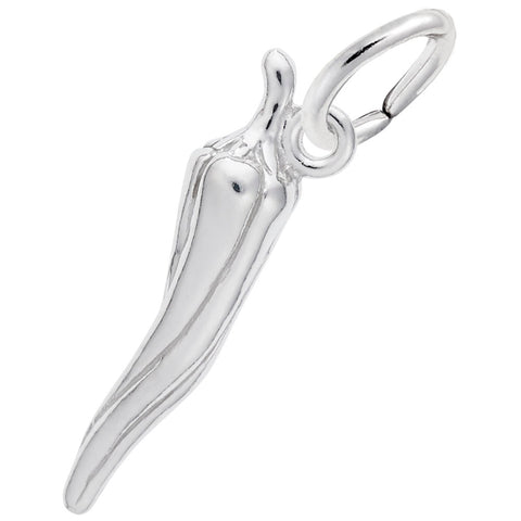 Chili Pepper Charm In Sterling Silver