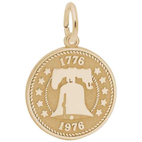 Liberty Bell Charm in Yellow Gold Plated