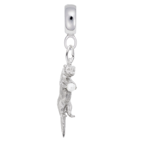 Seaotter Charm Dangle Bead In Sterling Silver
