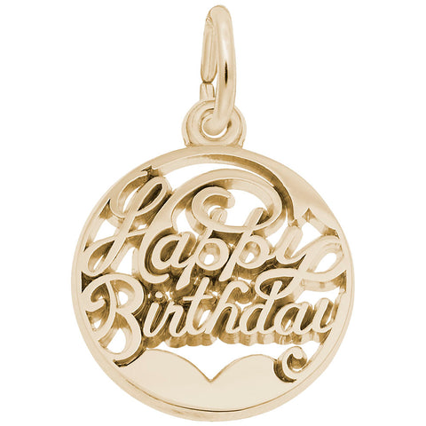 Happy Birthday Charm in Yellow Gold Plated