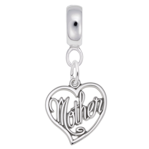 Mother Charm Dangle Bead In Sterling Silver