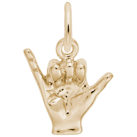 Hang Loose Charm In Yellow Gold