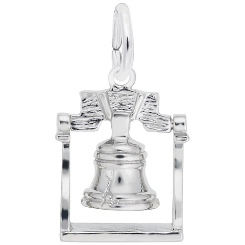 Liberty Bell Charm In 14K White Gold