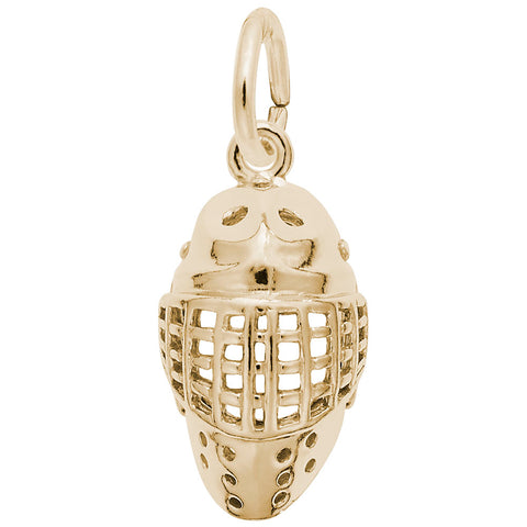 Goalie Mask Charm In Yellow Gold