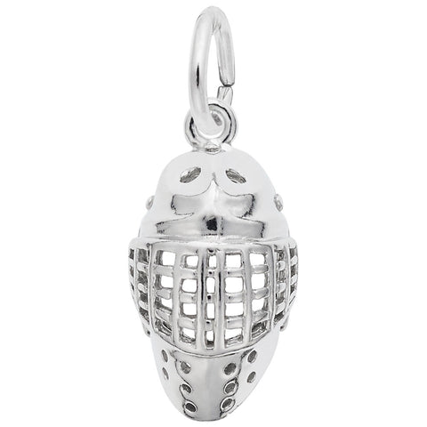 Goalie Mask Charm In Sterling Silver