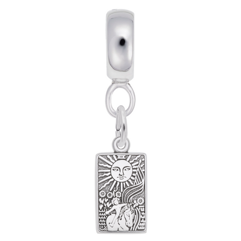 Tarot Card Charm Dangle Bead In Sterling Silver