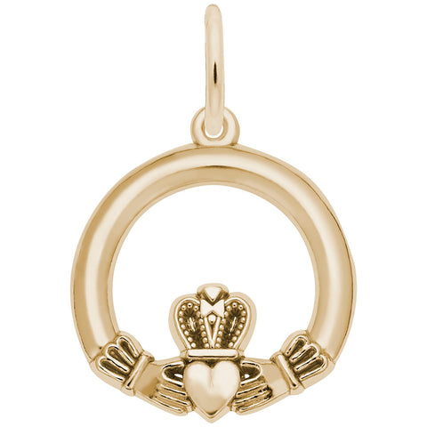 Claddagh Charm in Yellow Gold Plated
