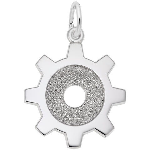 Engineer Charm In 14K White Gold