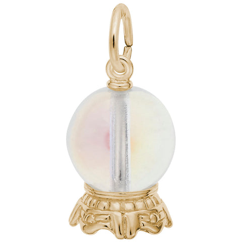 Crystal Ball Charm In Yellow Gold