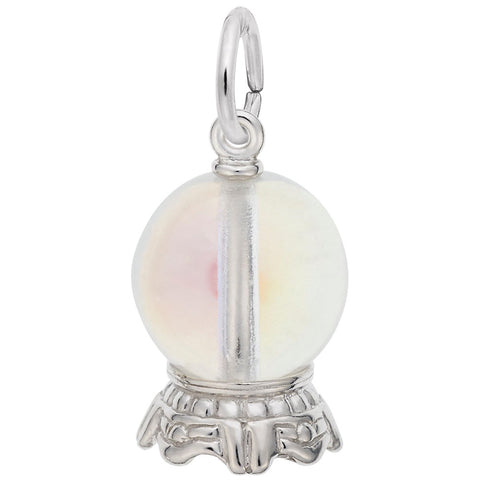 Crystal Ball Charm In 14K White Gold