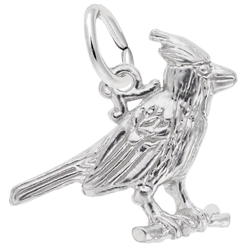Cardinal Charm In 14K White Gold