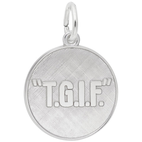 T G I F Charm In Sterling Silver